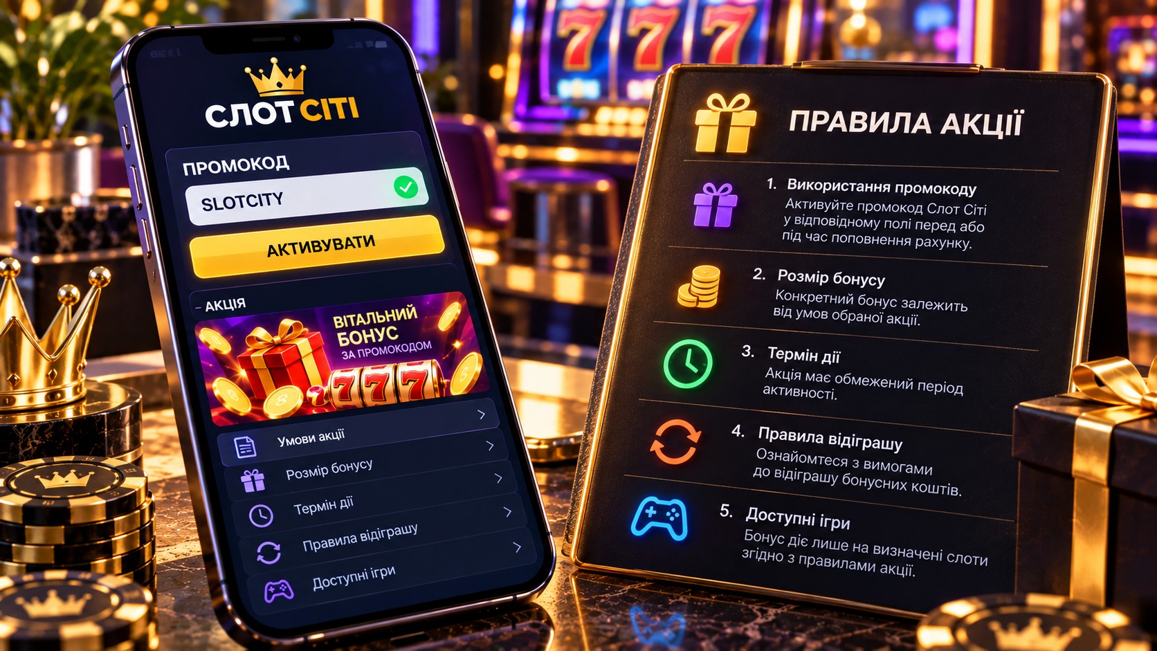 Промокод Слот Сіті та правила акції: як не пропустити важливі деталі
